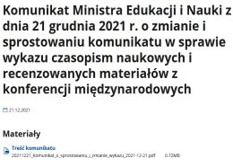 Komunikat Ministra Edukacji i Nauki