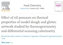 Publikacja w prestiżowym czasopiśmie Food Chemistry