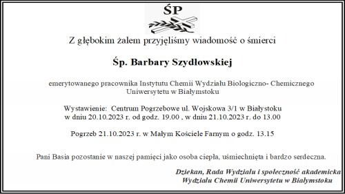 Zmarła Barbara Szydłowska